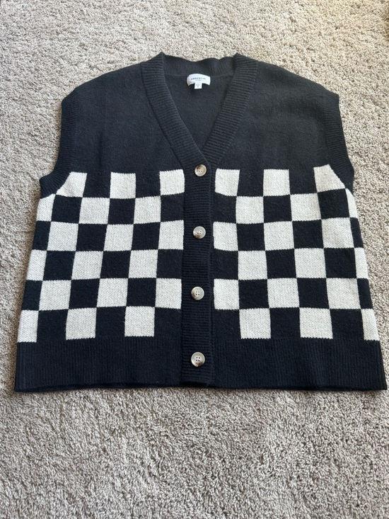 Anniewear Sweaters - Anniewear Black & White Checkered Knit Sweater Vest Medium